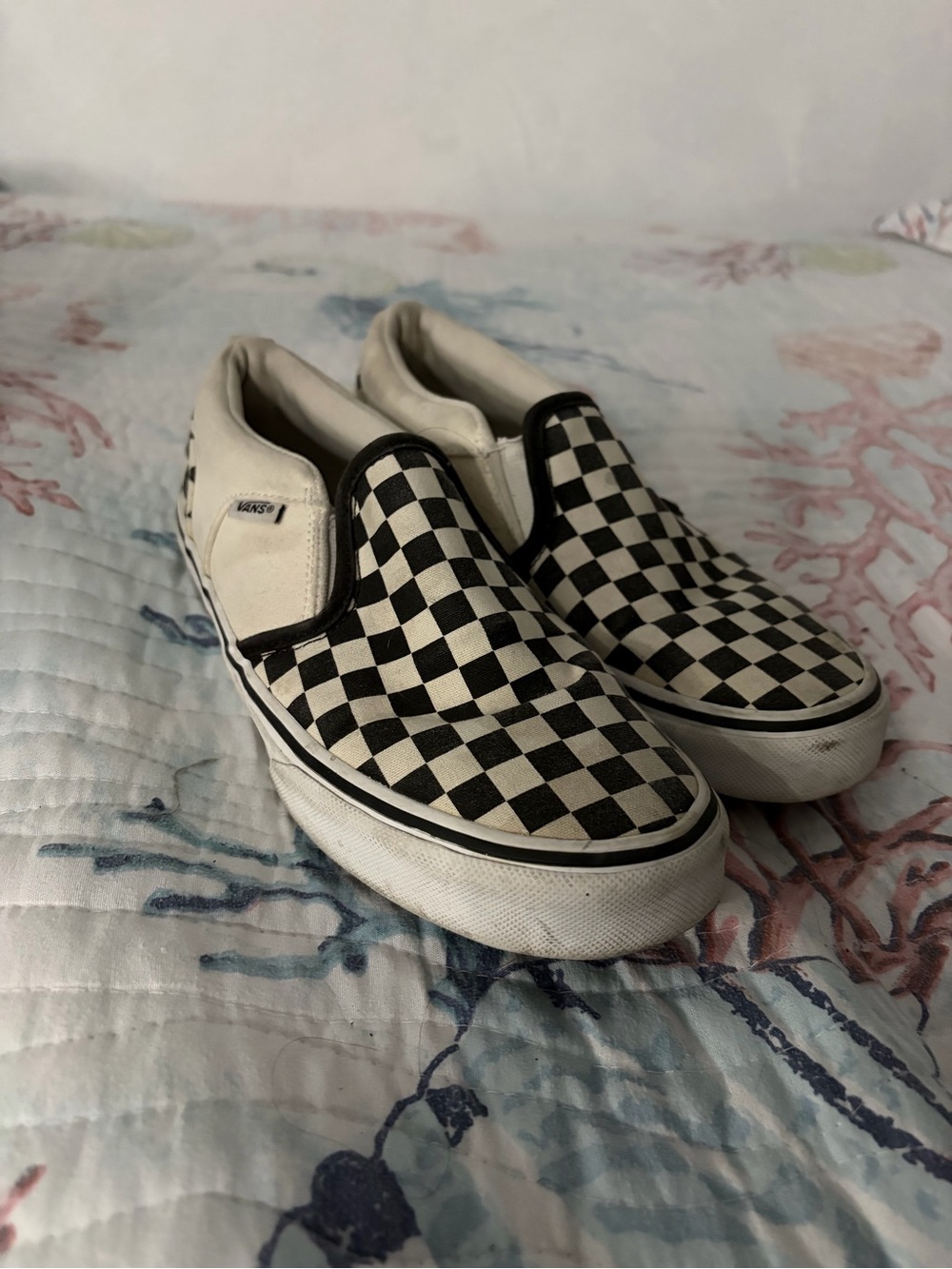 Vans Kids Slip-On Checkerboard Sneakers - Black & White